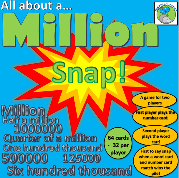 All About One Million - "Snap!" Card Game (64 cards)