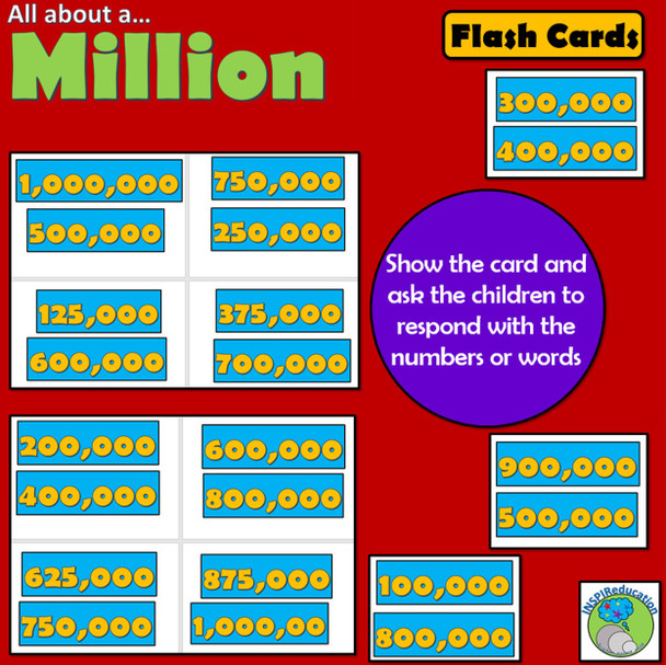 All About a Million - Bundle (Flash cards, Posters, Number Search, Loop Game, Snap Card Game)