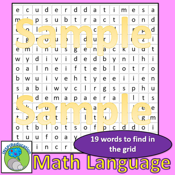 Four Operation Vocabulary Word Search - Learn the key words to support problem solving