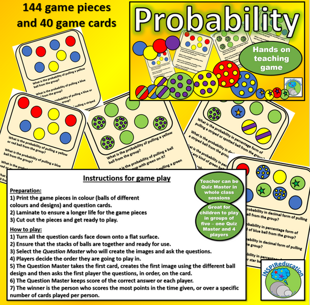 Probability Activity Bundle, PowerPoint Lesson, Games, Posters