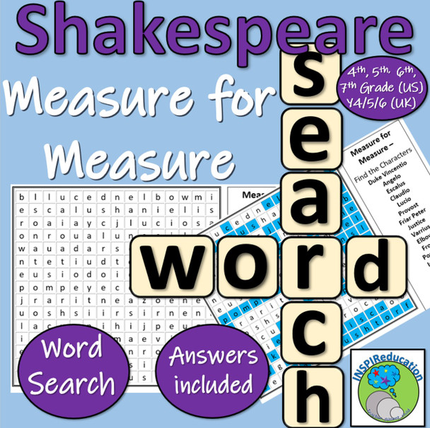 William Shakespeare - Measure for Measure (Wordsearch for Character Names)