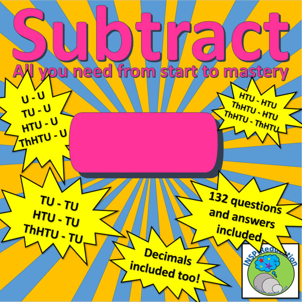 Subtraction - From Simple Questions to Mastery, including decimals