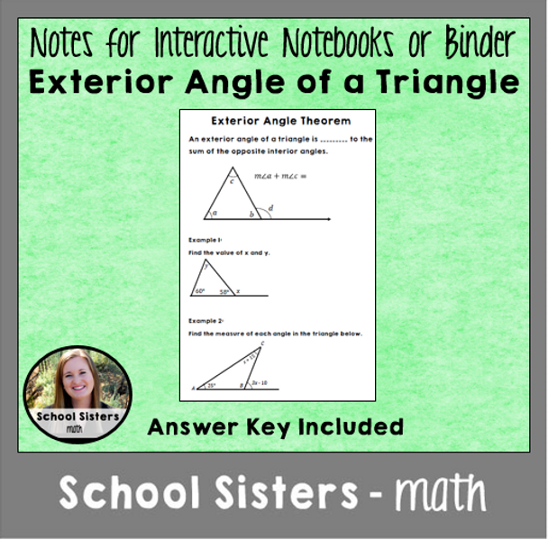 Exterior Angle of a Triangle Theorem Notes