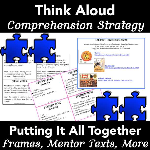 Comprehension Strategy: Think Aloud: Cross-Curricular: Teacher Task Cards