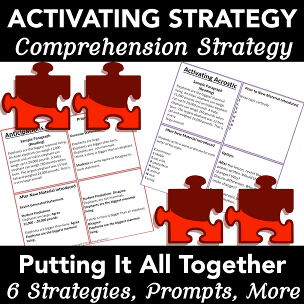 Comprehension Strategy: Prior Knowledge: Cross-Curricular: Teacher Task Cards