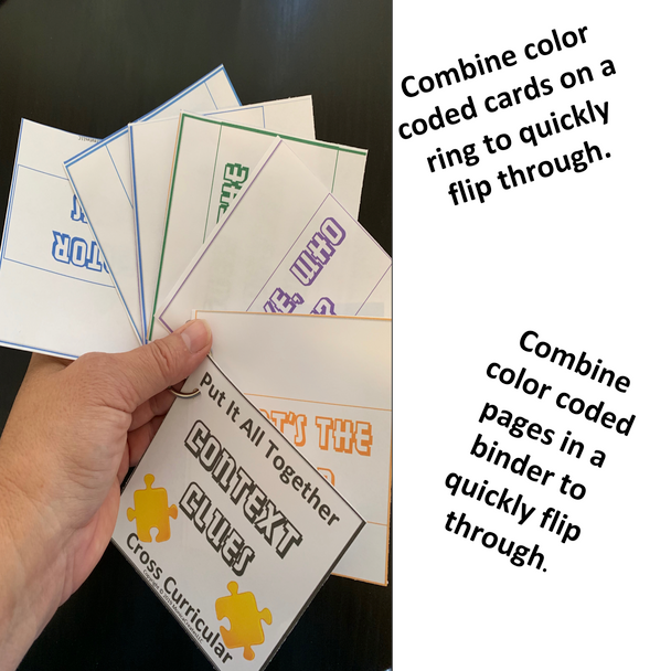 Comprehension Strategy: Context Clues: Cross-Curricular: Teacher Task Cards