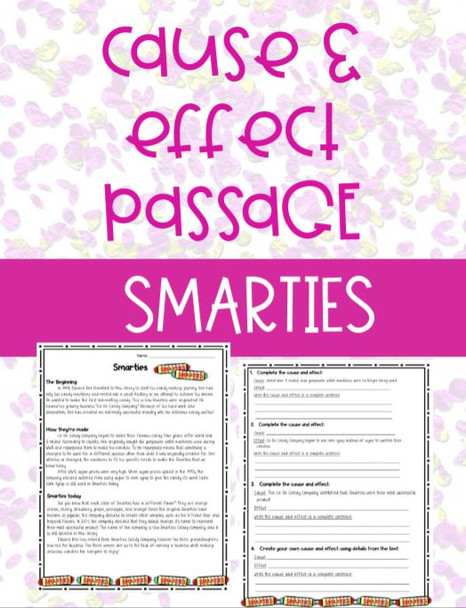 Smarties Nonfiction Reading Passage, Cause and Effect