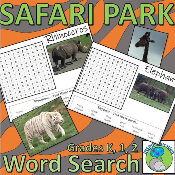 Wild Animal Wordsearch - 7 Word Searches to find features of different animals