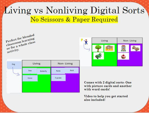 Digital Sort- Living vs Nonliving Card Sort - FREE