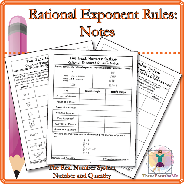 Rational Exponent Rules Notes