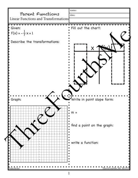 Linear Function Transformations BUNDLE*