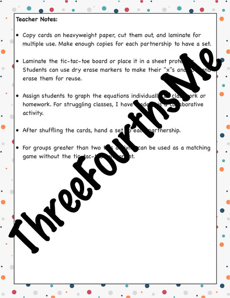 Graphing Rational Functions Matching Activity