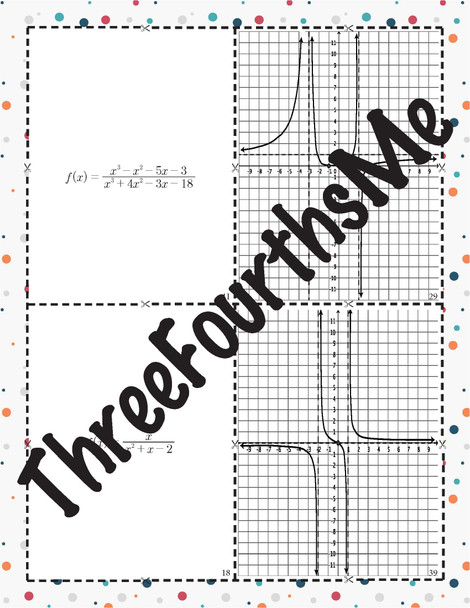 Graphing Rational Functions Matching Activity