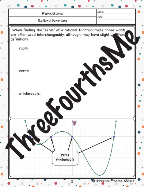 Graphing Rational Functions BUNDLE