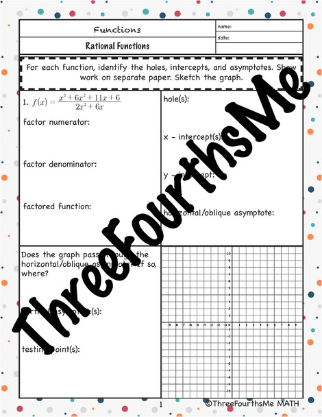 Graphing Rational Functions BUNDLE
