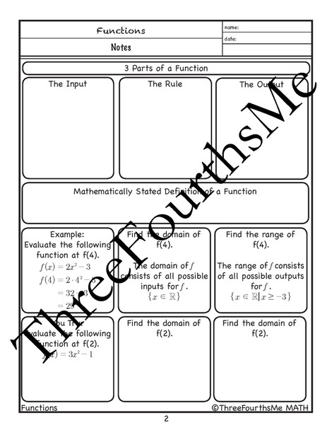 What's a Function? Scaffolded Notes