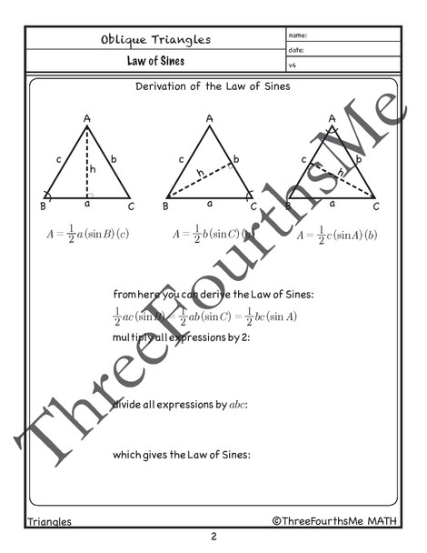 Law of Sines Derivation Notes