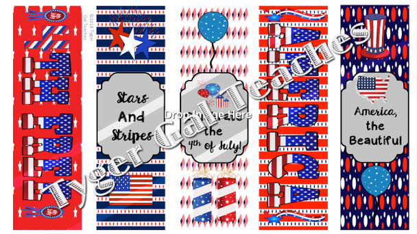 Holiday Bookmarks - 4th of July/Independence Day (2)