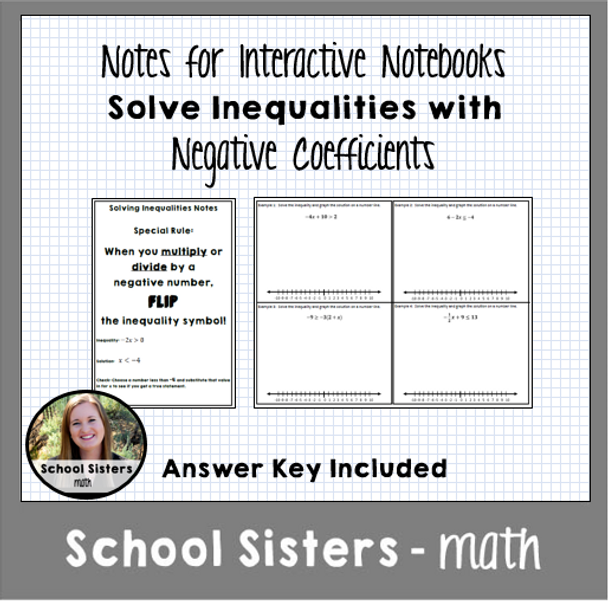 Solving Inequalities with Negative Coefficients Notes for Interactive Notebooks