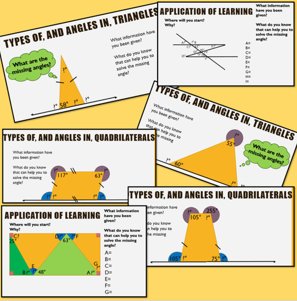 Angles and Lines - Classification and Problem Solving within context