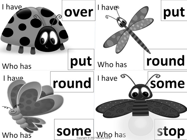 Sight Words- 1st Grade - I Have, Who Has- Game + Flatten the Fly Active - Practice: 