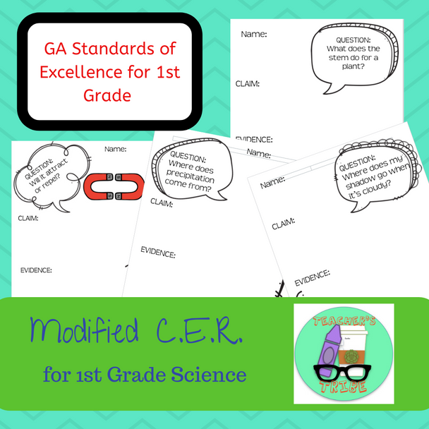   QCE - Modified CER Pack for First Grade Science