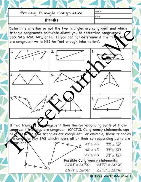 Triangle Congruency Scaffolded Notes