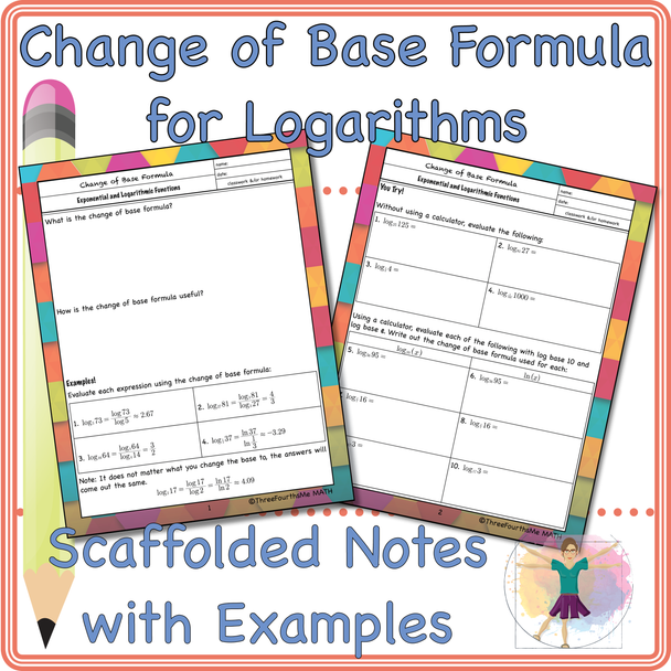 Logarithms Change of Base Formula Notes with Examples