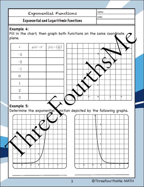 Exponential Functions and Their Graphs  Scaffolded Notes