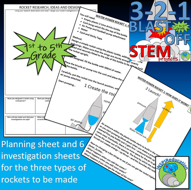STEM: Rockets - Air, Water and Chemical Reactions (Science, lesson plans, help sheets and certificate)