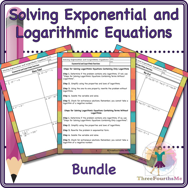 Solving Exponential and Logarithmic Equations BUNDLE