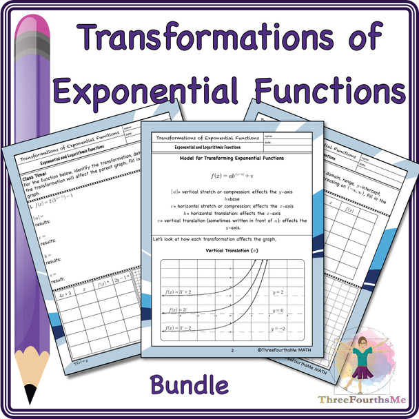 Transformations of Exponential Functions BUNDLE