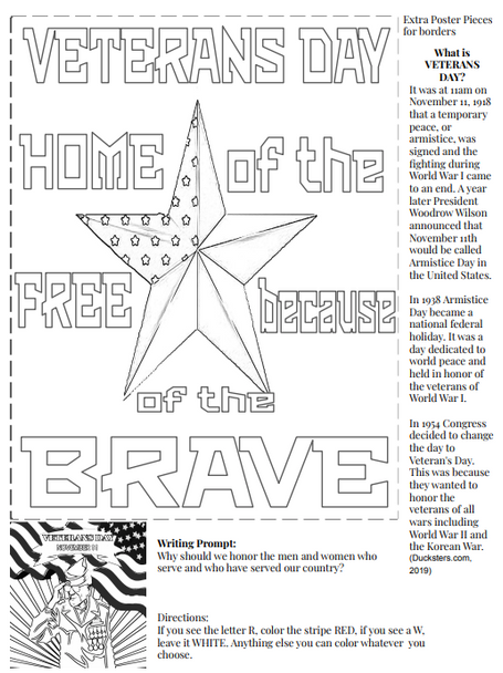Veterans Day Collaborative Poster and Writing Prompt