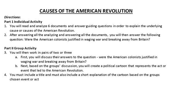 Acts Leading to the American Revolution