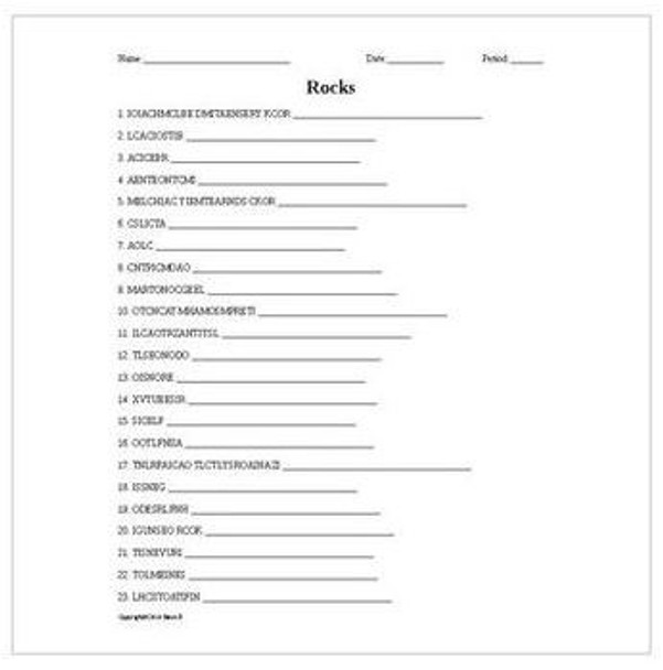 Earth Science Vocabulary Word Scramble Collection