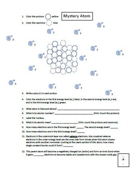 Atomic Structure Worksheet