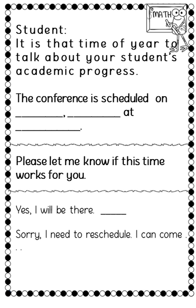 Teacher Conference Forms
