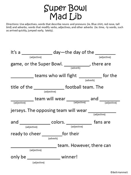 Super Bowl Word Puzzles - FREE