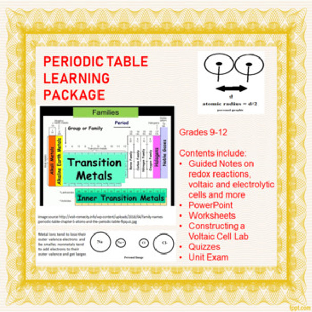 Periodic Table Learning Activities (Distance Learning)