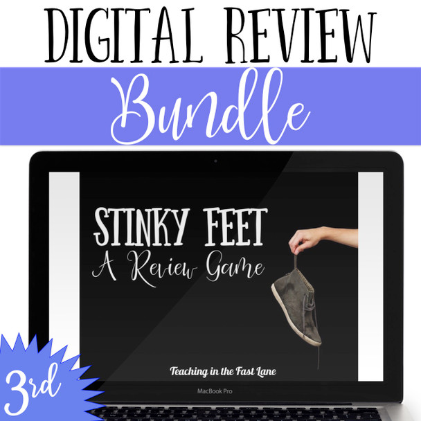 3rd Grade Math Review Games Bundle - Digital Stinky Feet