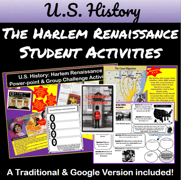 U.S. History | 1920's | Harlem Renaissance | Student Activities