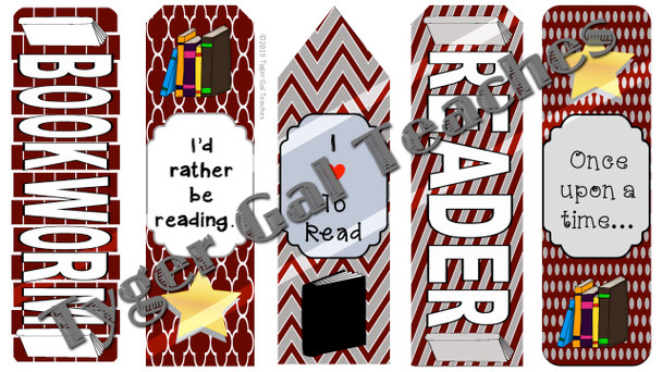 Bookmarks - Maroon, Gray, and White Theme