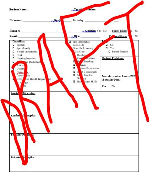 Student Data Form