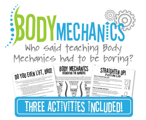 Body Mechanics Bundle- 3 Activities Included! Great for Health Science!