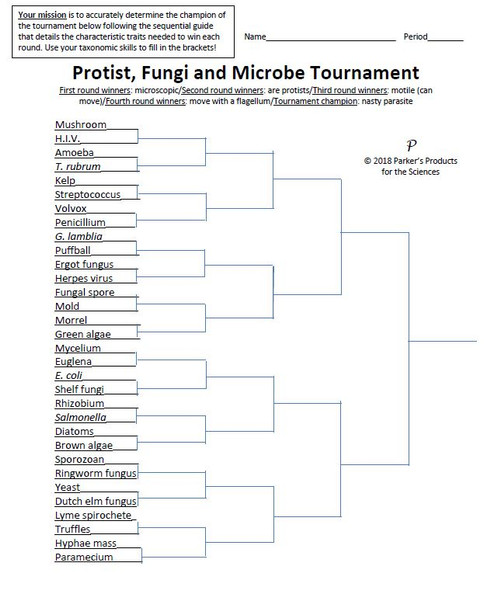 Protist, Fungi, Bacteria & Virus Tournament Bracket Challenge 