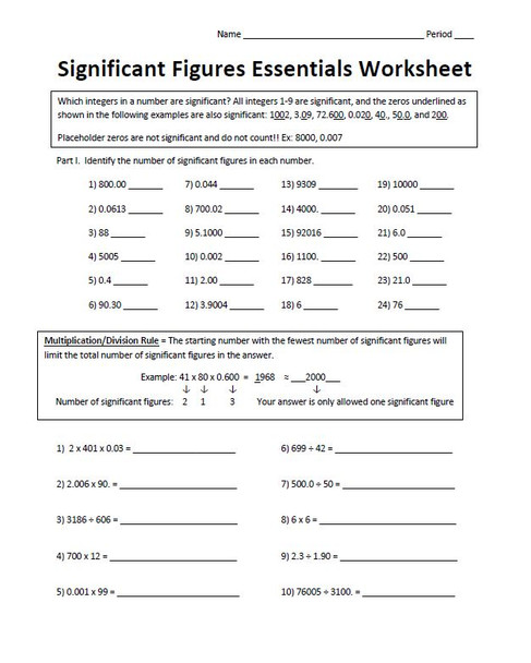 Significant Figures Essentials and Rounding Activity Bundle