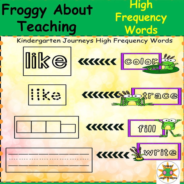 Kindergarten High Frequency Trace and More (Journeys)