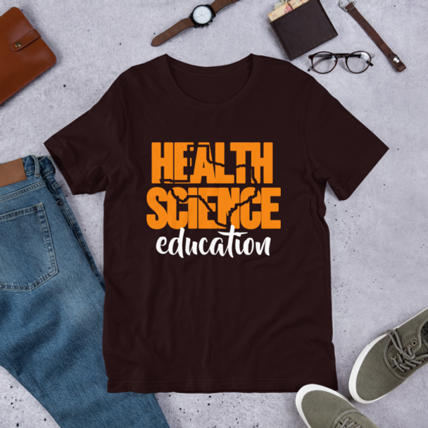 "Texas Health Science" Burnt orange and white