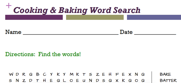 Home Economics Word Searches