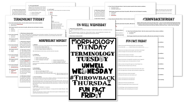 Health Science Bell-Ringers- 75 Themed Warm-up Questions